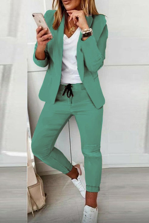 Elegant blazer and pants set Estrena, mint