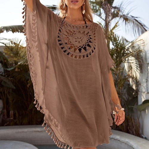 New Sexy Off Shoulder Hollowed Out Loose Fitting Oversized Tassel Biki