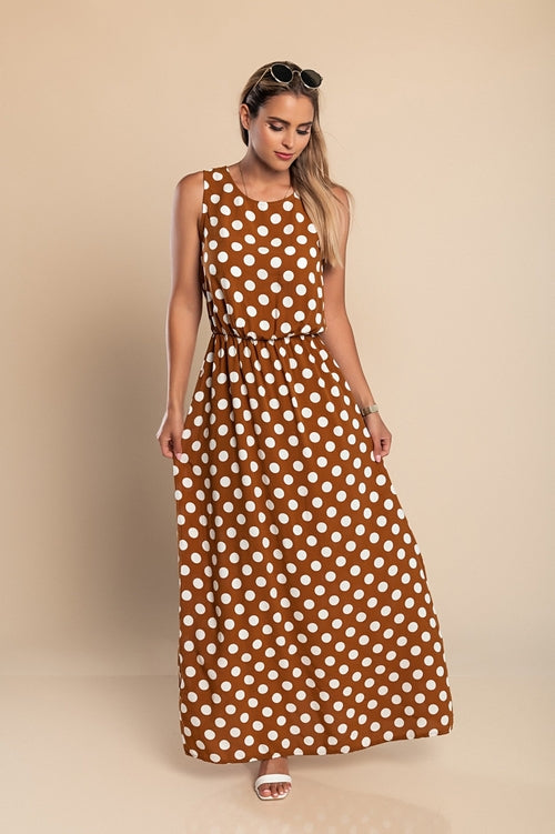 DRESS DOTTIE - BROWN