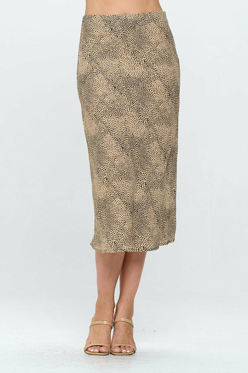 Ditsy Leopard Print Midi Skirt