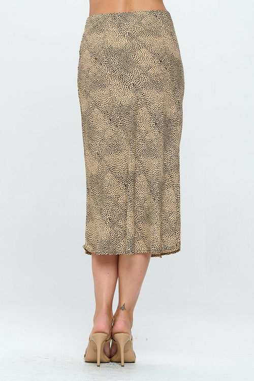 Ditsy Leopard Print Midi Skirt