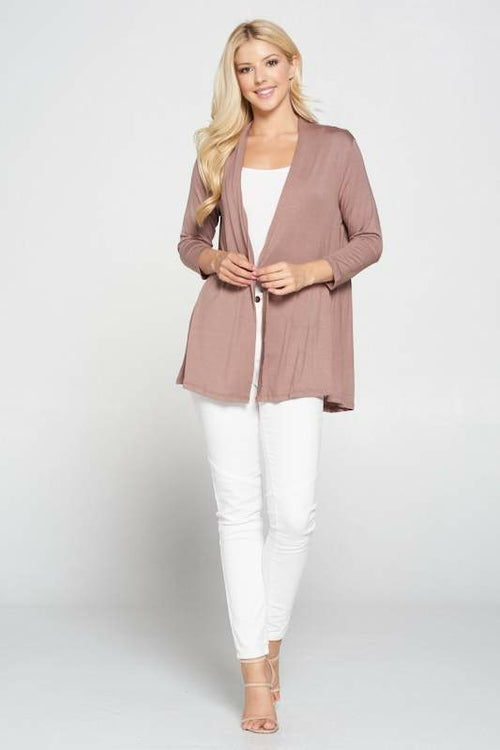 Bamboo Jersey Knit Drape Front Cardigan