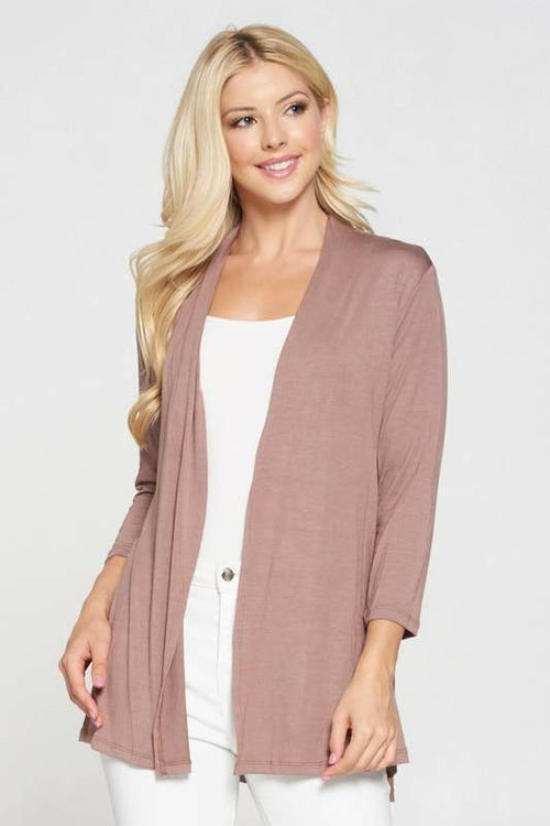 Bamboo Jersey Knit Drape Front Cardigan