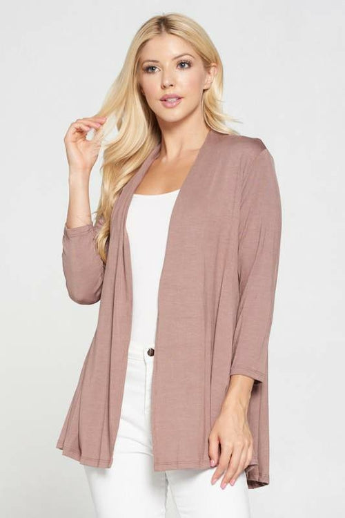 Bamboo Jersey Knit Drape Front Cardigan