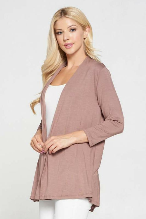 Bamboo Jersey Knit Drape Front Cardigan