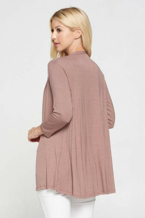 Bamboo Jersey Knit Drape Front Cardigan