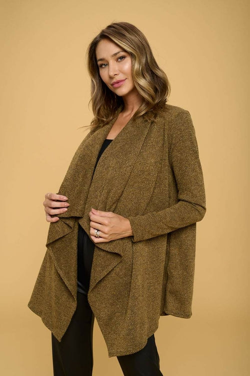 Textured Asymmetrical Draped Cardigan