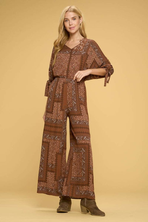 Boho Paisley Print Palazzo Pants