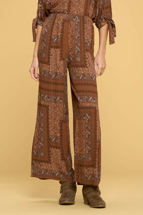 Boho Paisley Print Palazzo Pants