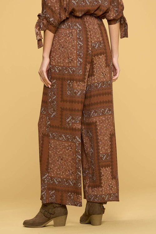 Boho Paisley Print Palazzo Pants