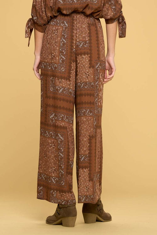 Boho Paisley Print Palazzo Pants