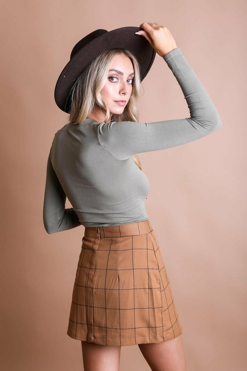 Long Sleeve Fitted Crop Top