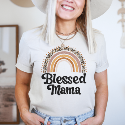 Blessed Mama Boho Rainbow T-Shirt