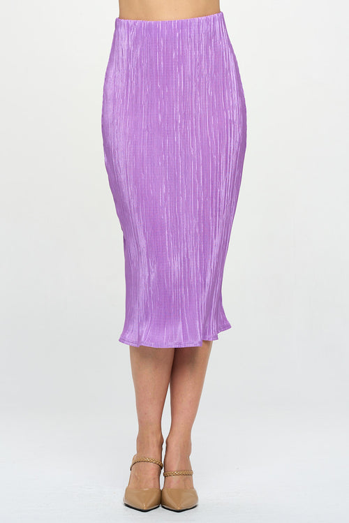 Vibrant Plisse Midi Skirt