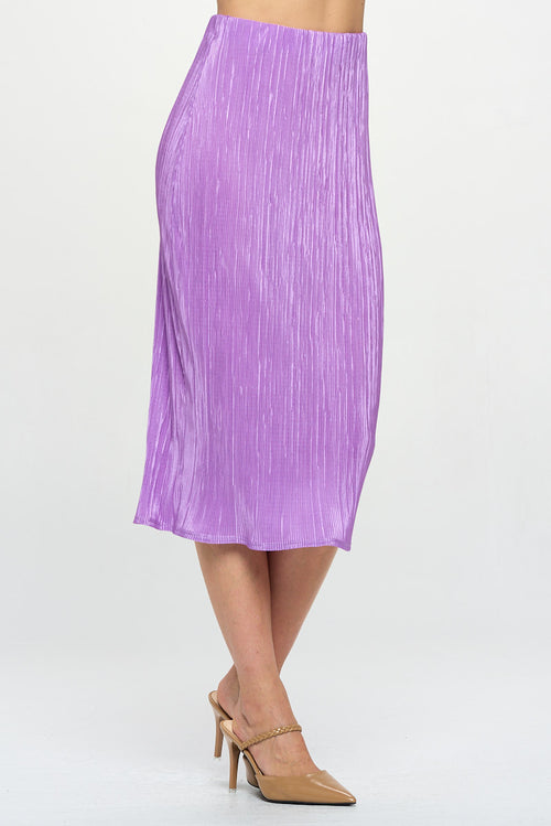 Vibrant Plisse Midi Skirt