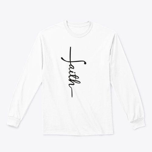 Faith Calligraphy Graphic In The Shape Of A Cross Design for