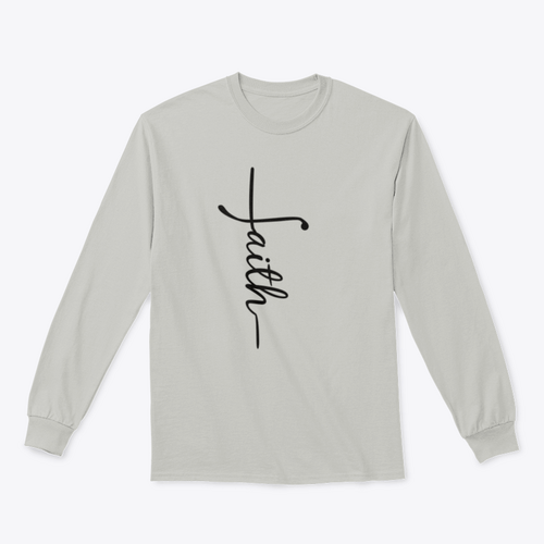 Faith Calligraphy Graphic In The Shape Of A Cross Design for