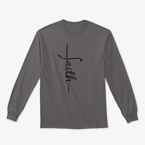 Faith Calligraphy Graphic In The Shape Of A Cross Design for