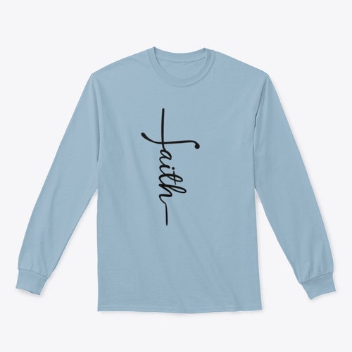 Faith Calligraphy Graphic In The Shape Of A Cross Design for